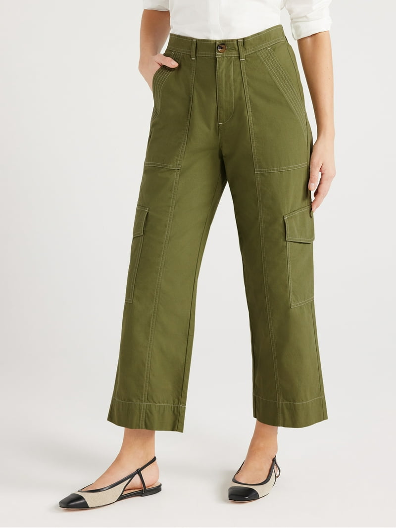 パンツ not conventional string pants FREE SIZE Free Assembly Women's Relaxed Cargo Pants, 27” Inseam, Cotton