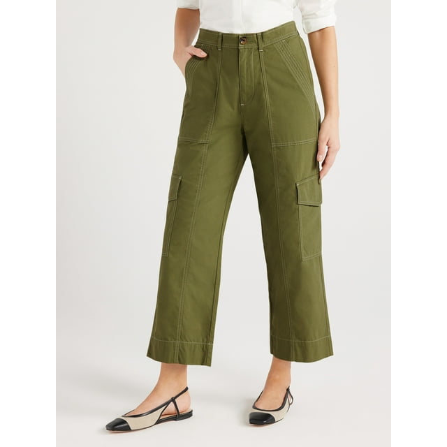 Free Assembly Women’s Cargo Pants, 27” Inseam, Sizes XS-XXXL