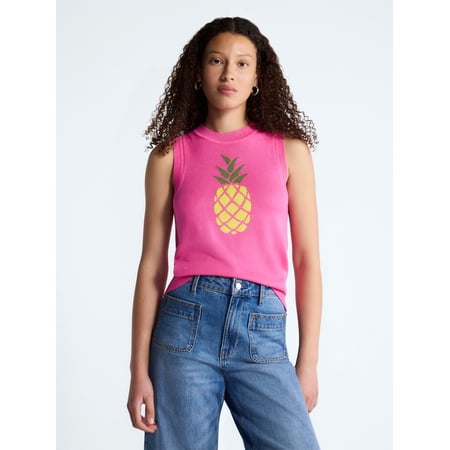 Free Assembly Women's and Women's Plus Graphic Sweater Shell, Sizes XS-4X