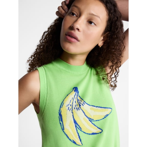 Free Assembly Women's and Women's Plus Graphic Sweater Shell, Sizes XS-4X