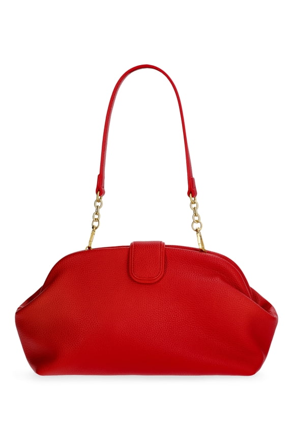 Women's Faux Leather Clutch Handbag, Red Engine
