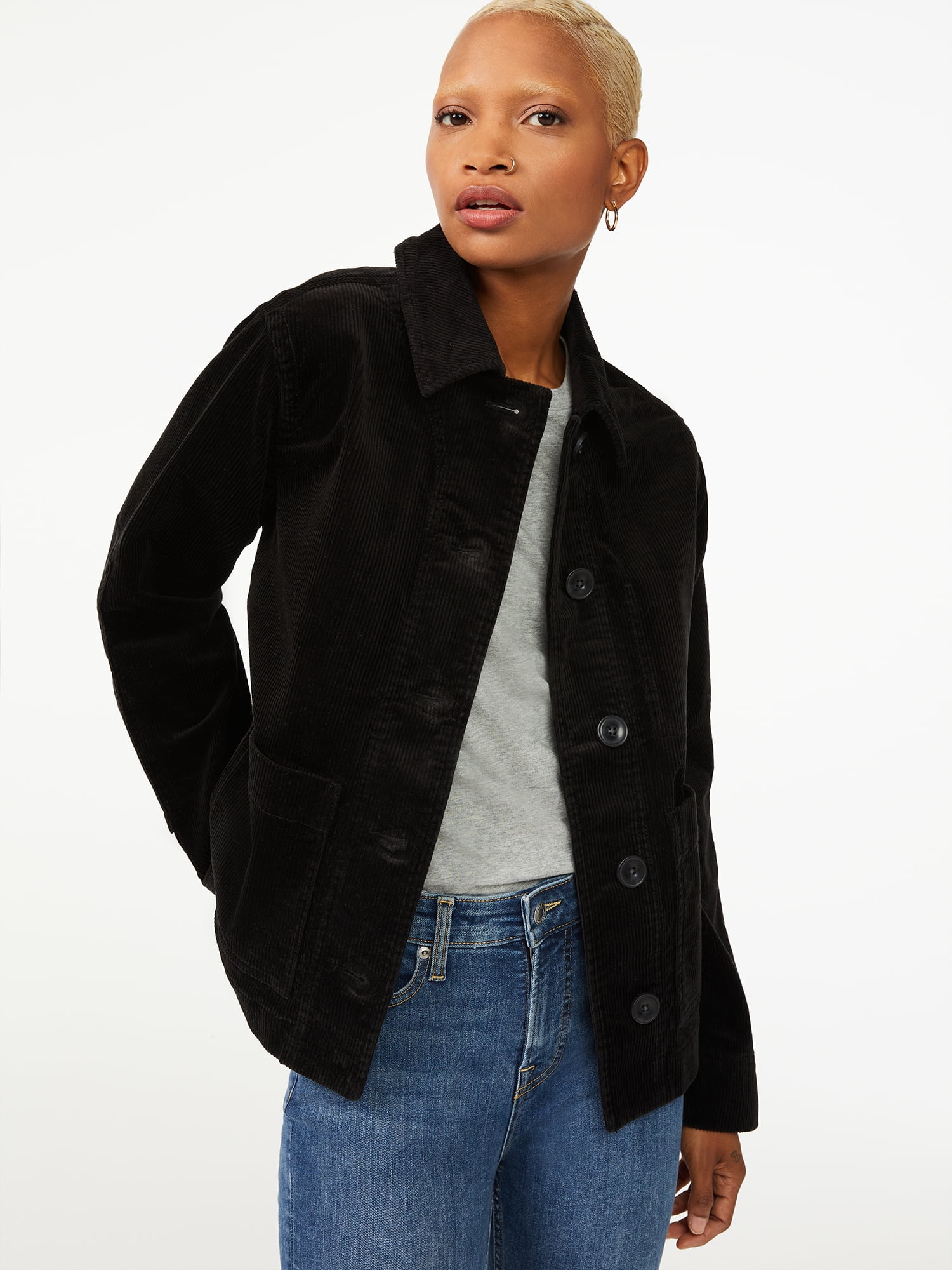 Free Assembly Women's Corduroy Chore Jacket - Walmart.com