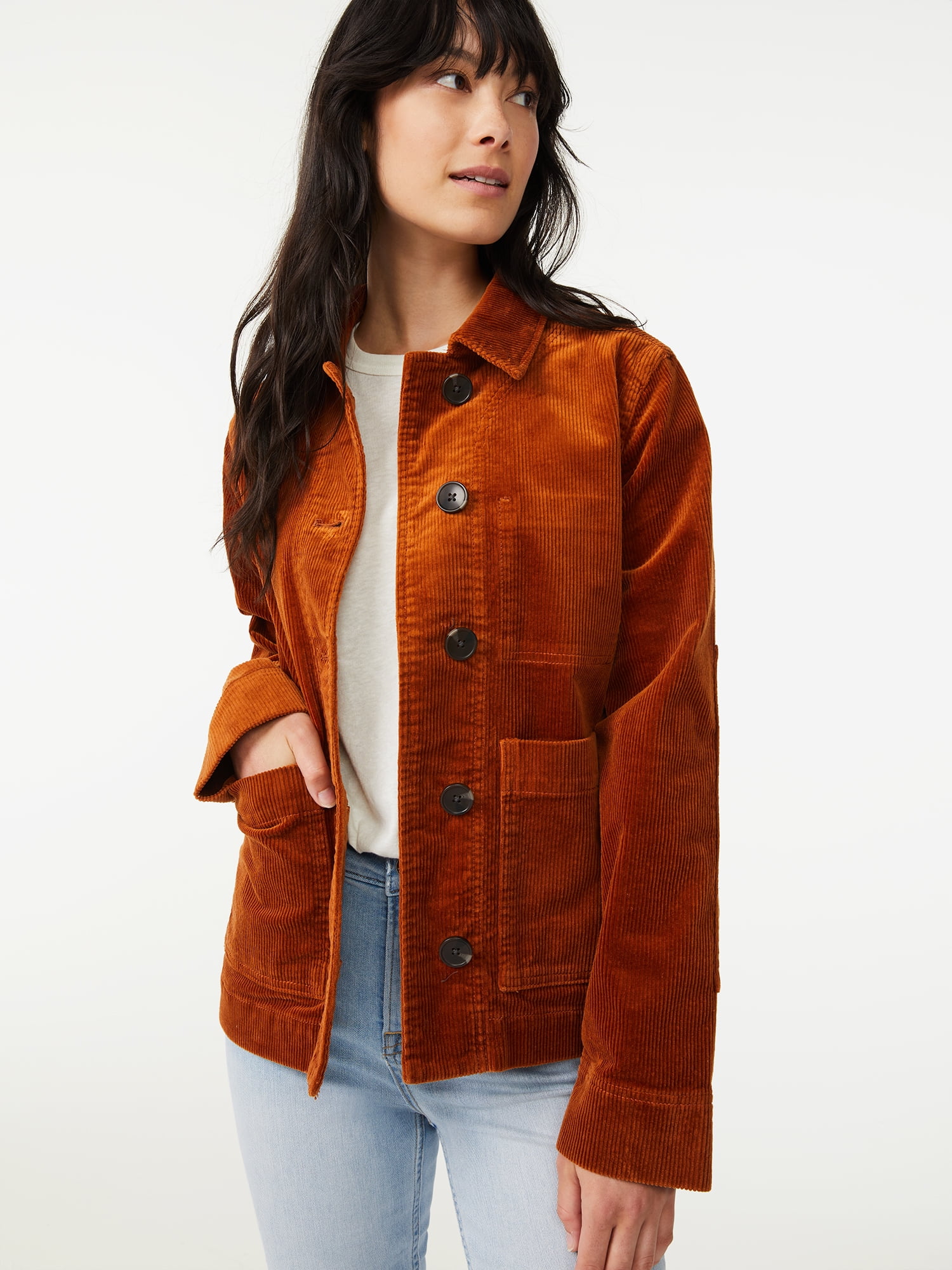 Free Assembly Women's Corduroy Chore Jacket - Walmart.com