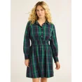 thumbnail image 1 of Free Assembly Women's Cotton A Line Dress with Long Sleeves, Sizes XS-XXXL, 1 of 5