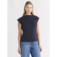 thumbnail image 1 of Free Assembly Women's and Women's Plus Cotton Boatneck Tee with Wide Cap Sleeves, Sizes XS-4X, 1 of 4