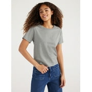 Free Assembly Women's Cotton Cropped Boxy Tee with Short Sleeves, Sizes XS-XXL