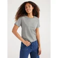thumbnail image 1 of Free Assembly Women's Cotton Cropped Boxy Tee with Short Sleeves, Sizes XS-XXL, 1 of 4