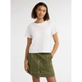 thumbnail image 1 of Free Assembly Women's and Women's Plus Cotton Cropped Boxy Tee with Short Sleeves, Sizes XS-4X, 1 of 5