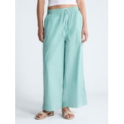 Free Assembly Women's and Women's Plus Cotton Poplin Cropped Wide Leg Pants, 26" Inseam, Sizes XS-4X