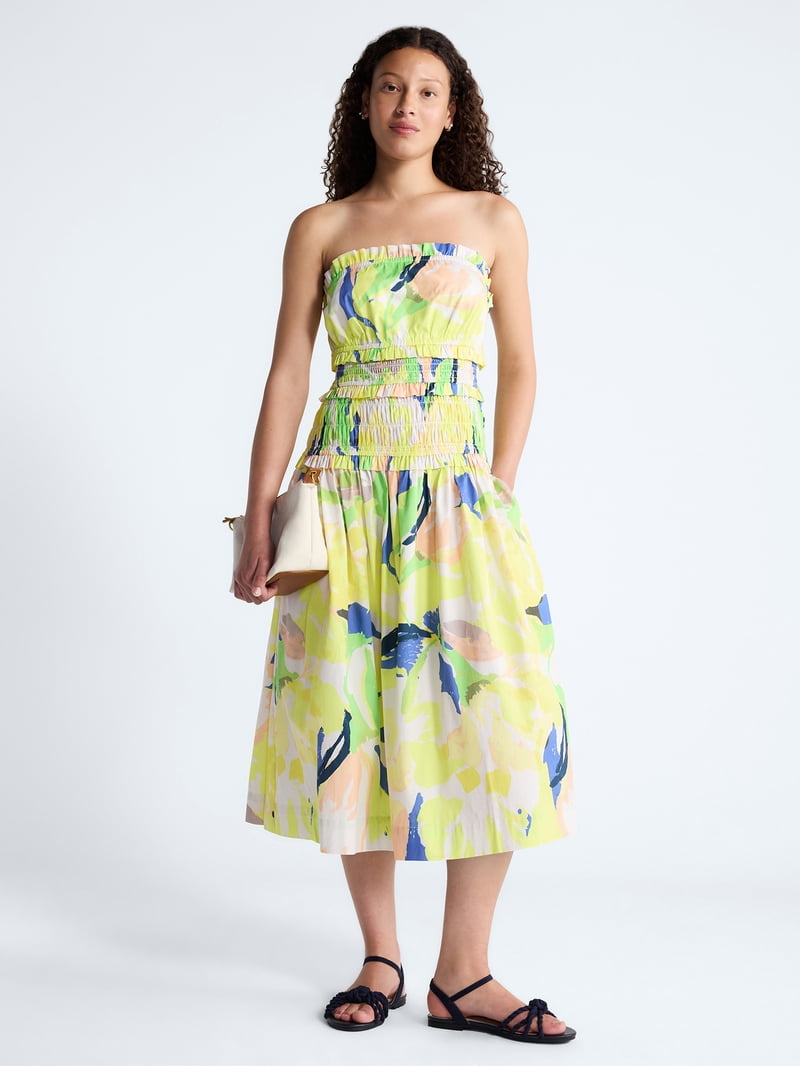 poplin strapless midi dress Z Supply Cornelia Poplin Midi Dress Black / M