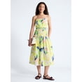 thumbnail image 1 of Free Assembly Women's and Women's Plus Strapless Cotton Poplin Tiered Midi Dress, Sizes XS-4X, 1 of 6