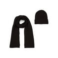 thumbnail image 1 of Free Assembly Women's Cozy Yarn Winter Beanie and Scarf Set, 2-Piece, Black, 1 of 3