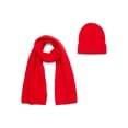 thumbnail image 1 of Free Assembly Women's Cozy Yarn Winter Beanie and Scarf Set, 2-Piece, Red, 1 of 3