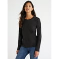 thumbnail image 1 of Free Assembly Women's Crewneck T-Shirt with Long Sleeves, Sizes XS-XXXL, 1 of 7