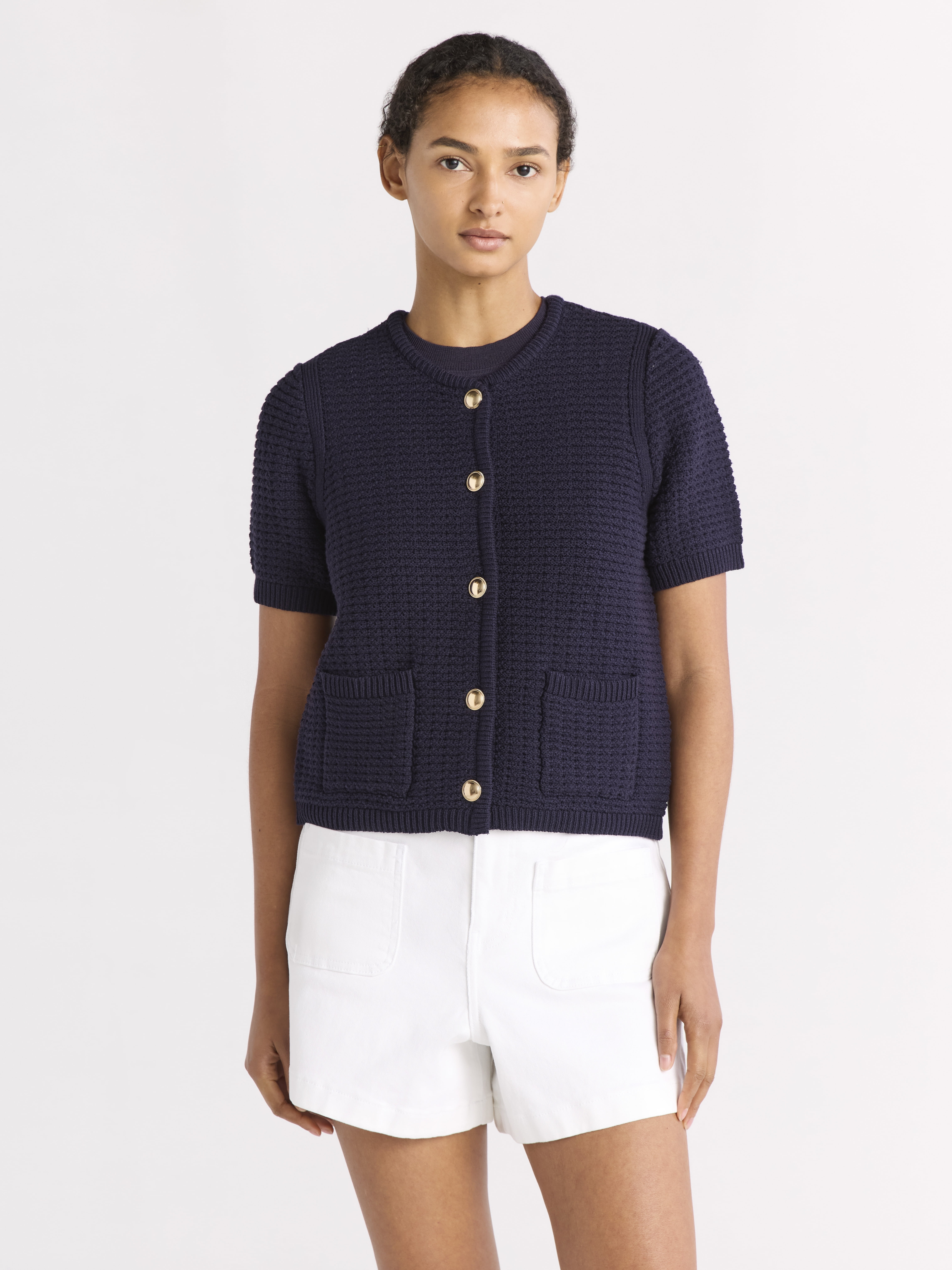 Free Assembly Women's and Women's Plus Crochet Cardigan Sweater, Lightweight, Size XS-4X