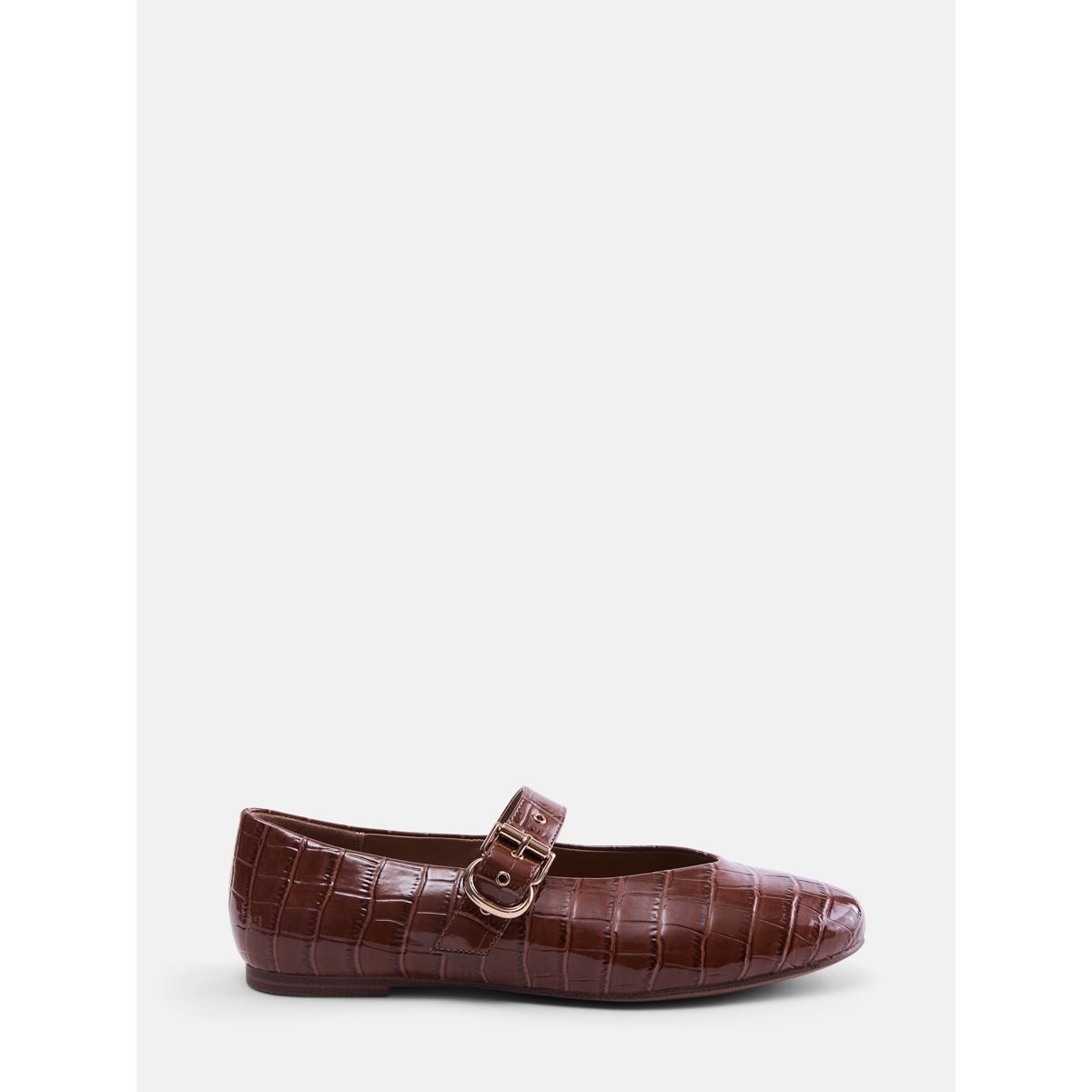 Women's Croco Mary Jane Flats