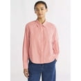 thumbnail image 1 of Free Assembly Women's Cropped Button Front Cotton Shirt, Sizes XS-XXL, 1 of 5