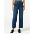 thumbnail image 1 of Free Assembly Women's Cropped Wide High Rise Straight Jeans, 1 of 6