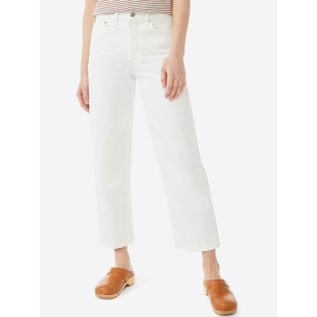 Free Assembly Women's Cropped Wide Straight Jeans