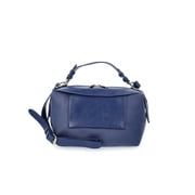 Women's Faux Leather Crossbody Handbag, Denim Blue