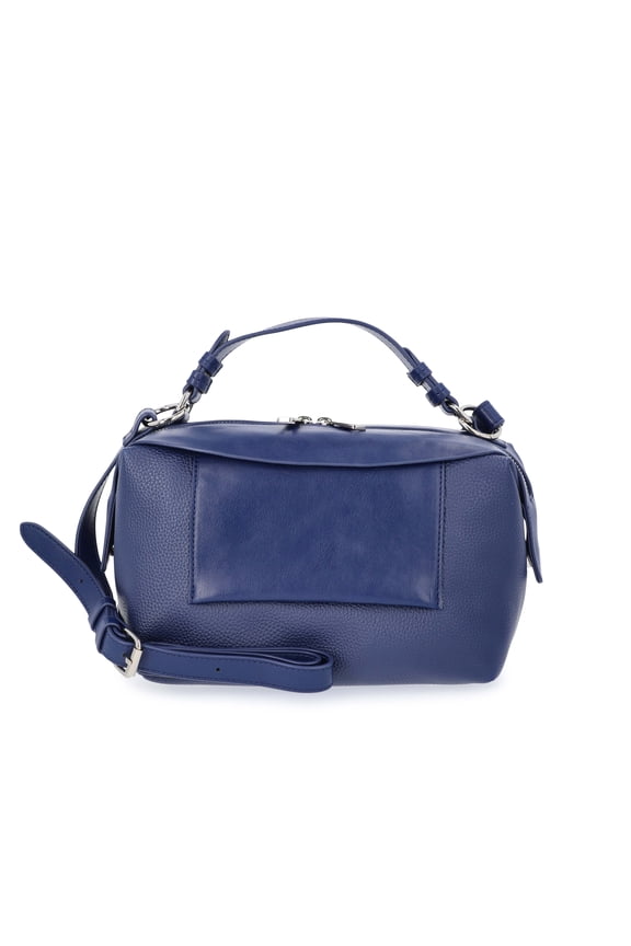 Women's Faux Leather Crossbody Handbag, Denim Blue