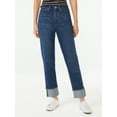 thumbnail image 1 of Free Assembly Women's Cuffed High Rise Straight Jeans, 1 of 6