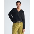 thumbnail image 1 of Free Assembly Women's Deep V-Neck Sweater with Long Sleeves, Midweight, Sizes XS-XXL, 1 of 5