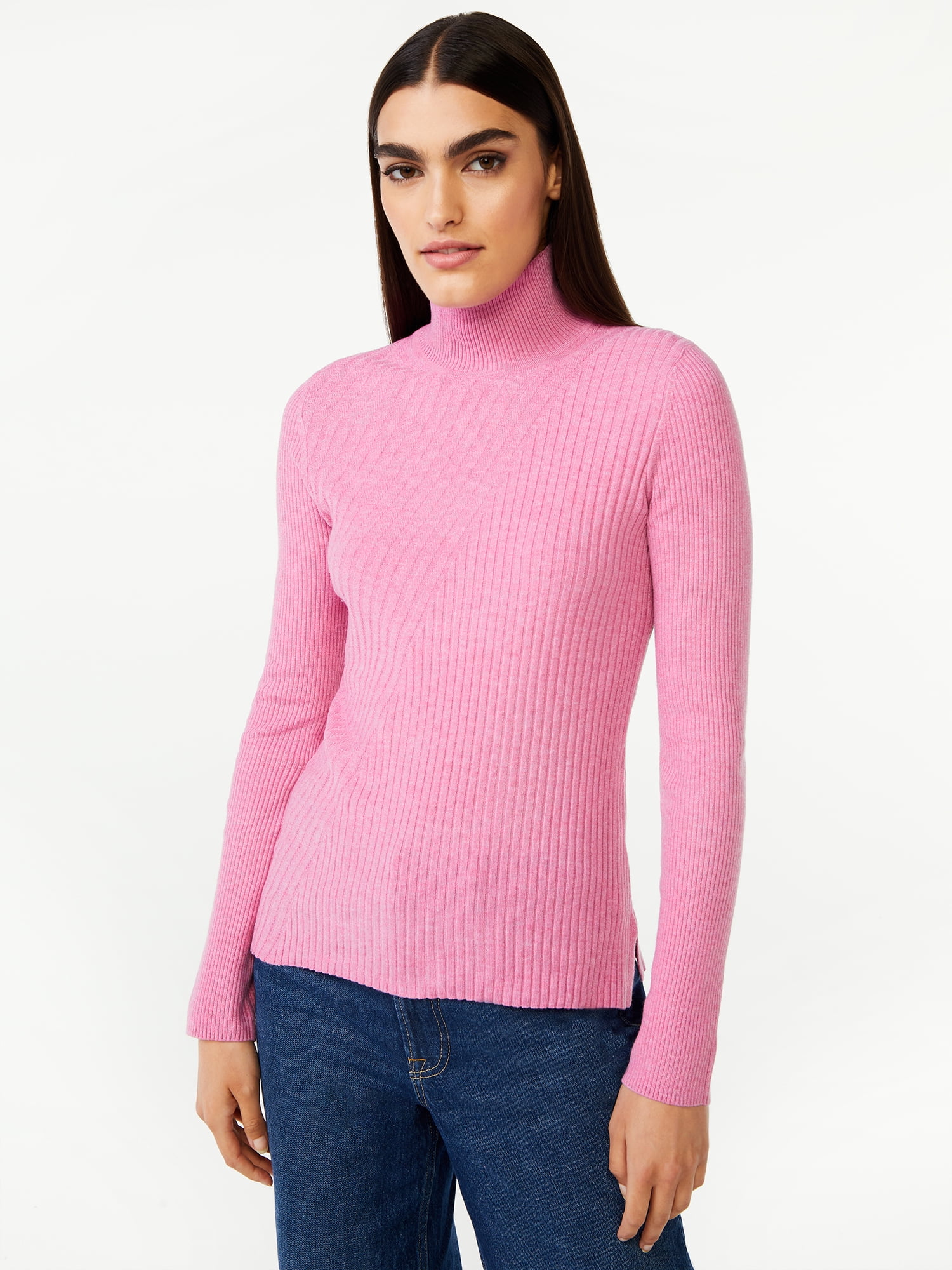 Free Assembly Women’s Diagonal Stitch Turtleneck Sweater - Walmart.com