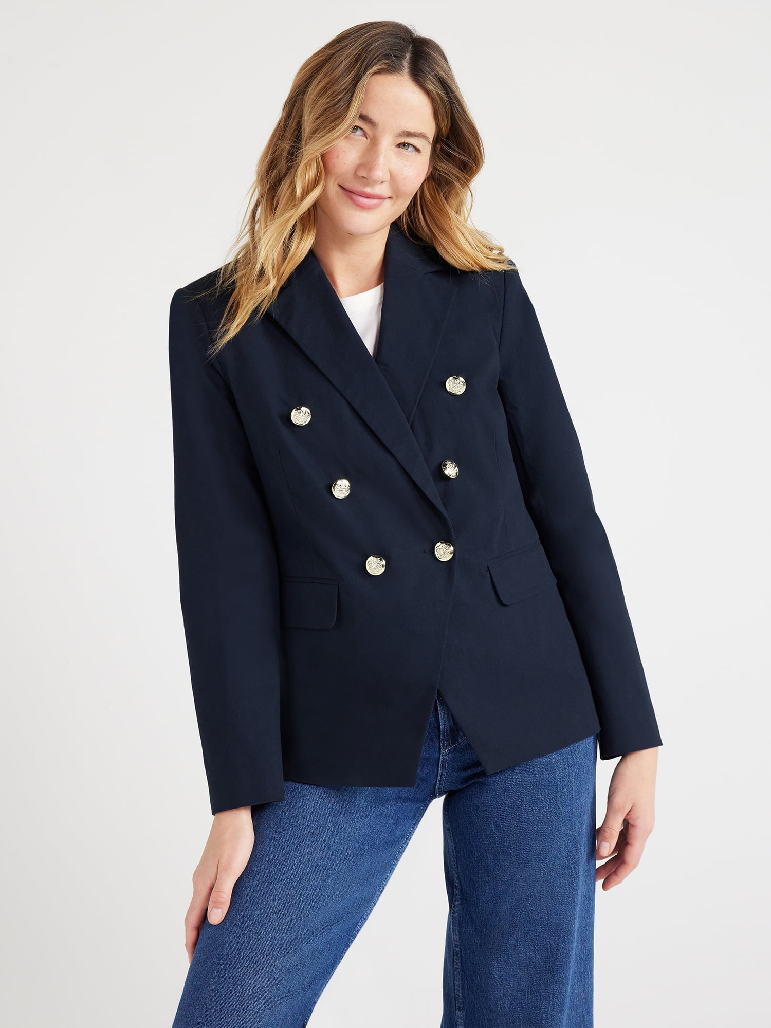 Free Assembly Women’s Double Breasted Blazer, Sizes XS-XXXL