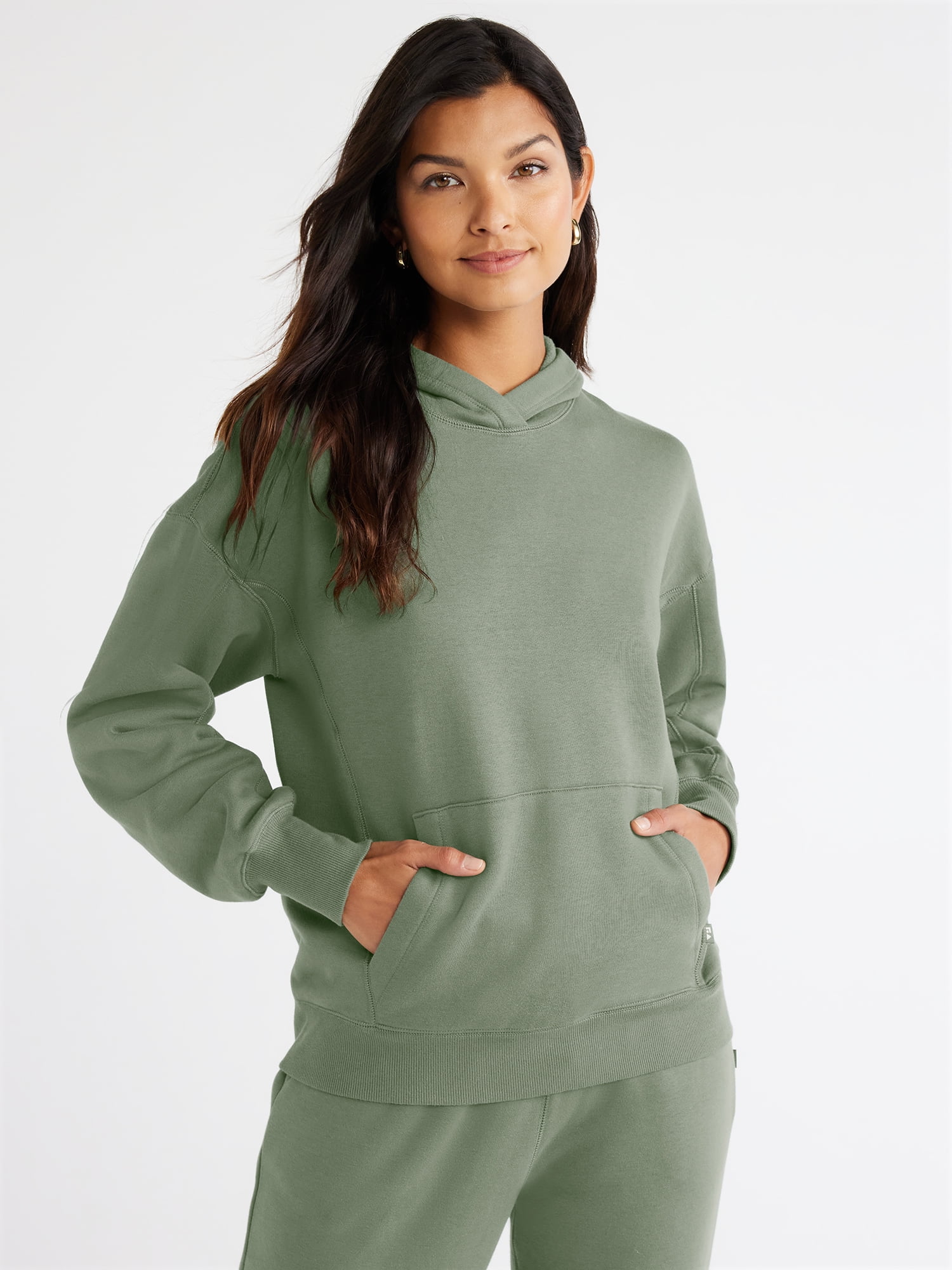 Free Assembly Women's Easy Sweatshirt Hoodie with Long Sleeves, Sizes ...