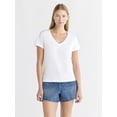 thumbnail image 1 of Free Assembly Women's Cotton V-Neck Tee with Short Sleeves, Sizes XS-XXL, 1 of 6