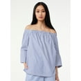 thumbnail image 1 of Free Assembly Women's Elasticated Top with ¾-Sleeves, 1 of 5
