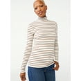 thumbnail image 1 of Free Assembly Women's Fine Rib Turtleneck Sweater, Lightweight, 1 of 6