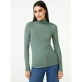 thumbnail image 1 of Free Assembly Women's Fine Ribbed Turtleneck with Long Sleeves, Lightweight, Sizes XS-XXXL, 1 of 7