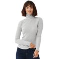 thumbnail image 1 of Free Assembly Women's Fine Ribbed Turtleneck with Long Sleeves, Lightweight, Sizes XS-XXXL, 1 of 6