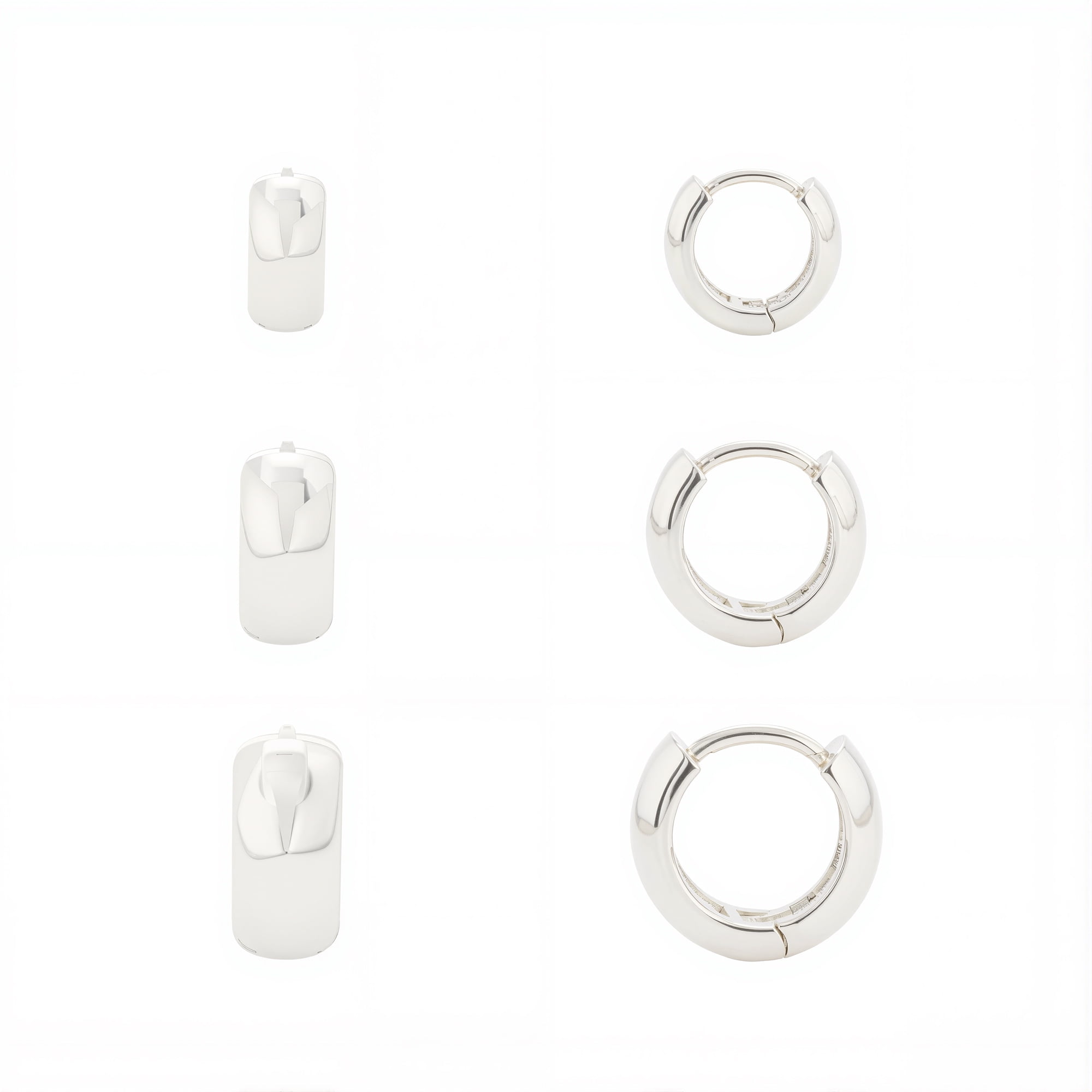 Free Assembly Women's Demi Fine Silver Plated Hoop Earring Set, 3-Pairs