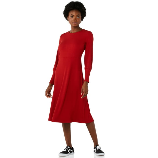 Free Assembly Women’s Fit & Flare Rib Knit Dress