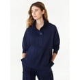thumbnail image 1 of Free Assembly Women's Fleece Popover Sweatshirt with Raglan Sleeves, Size XS-XXXL, 1 of 7
