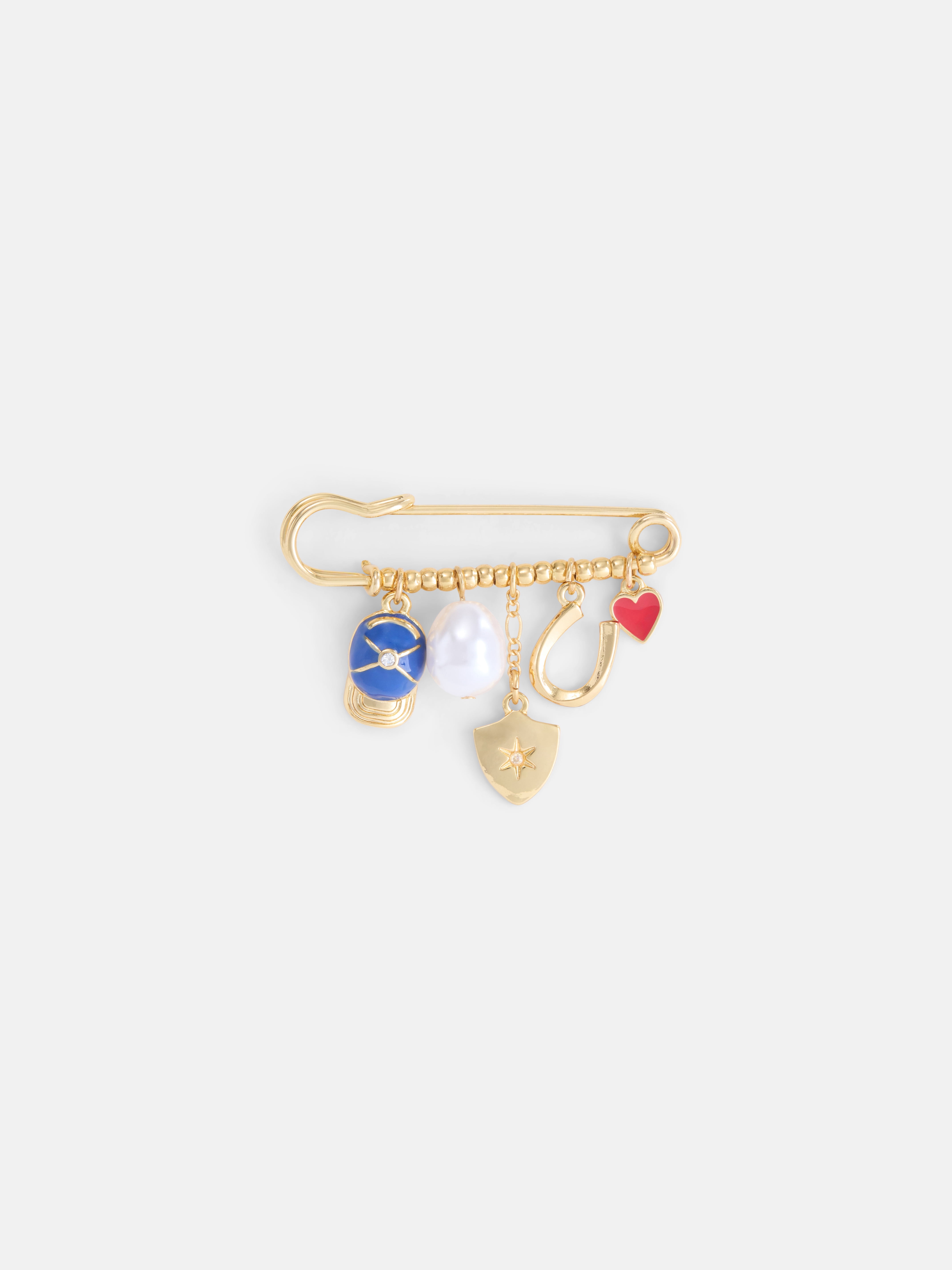 Free Assembly Women's Goldtone Charm Brooch with Pearlescent Bead