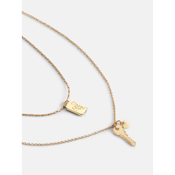 Free Assembly Women's Gold-Tone Layered Key Charm Necklace
