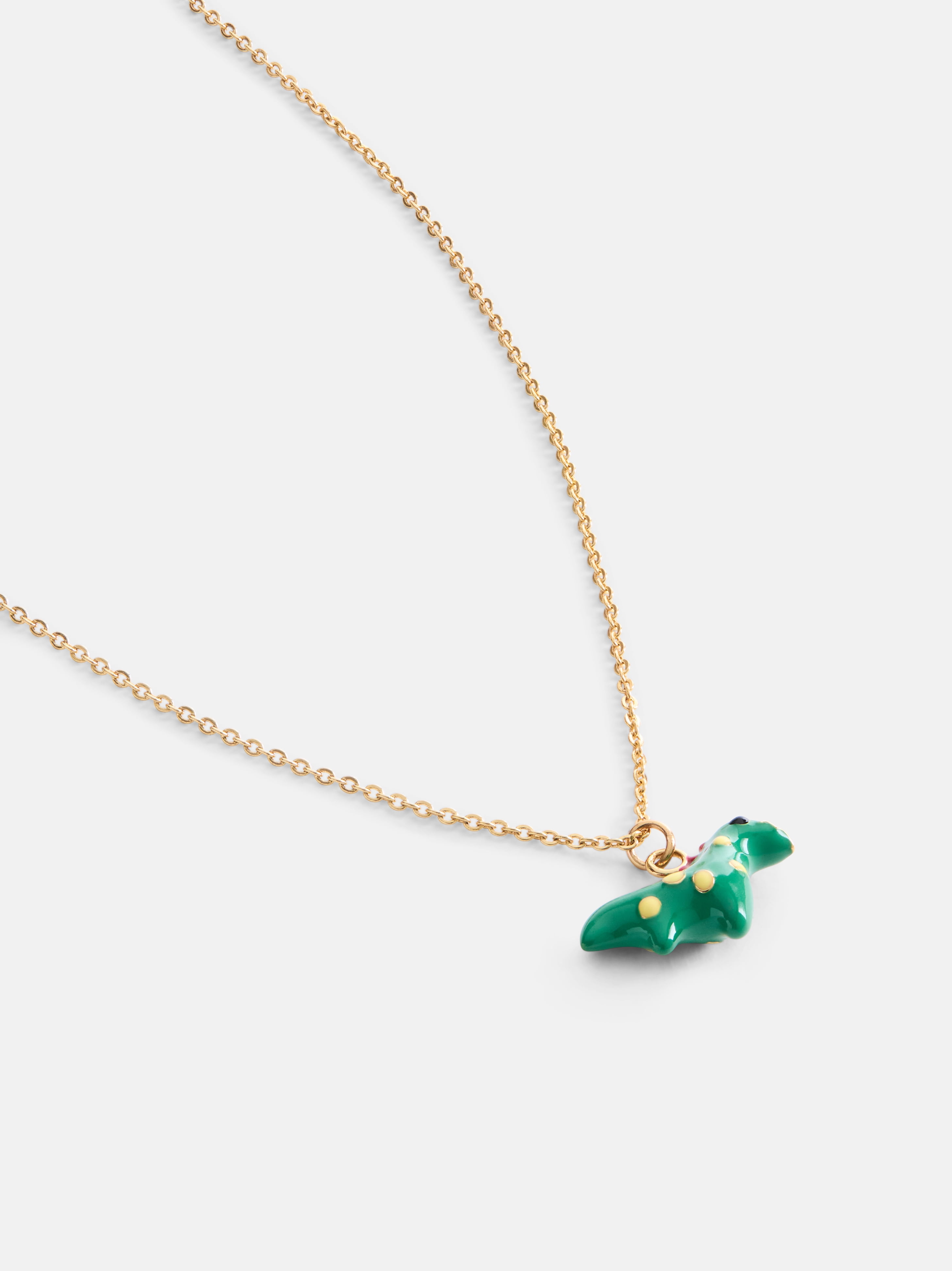 Women's Dinosaur Pendant Goldtone Necklace, 16" + 3" Extender