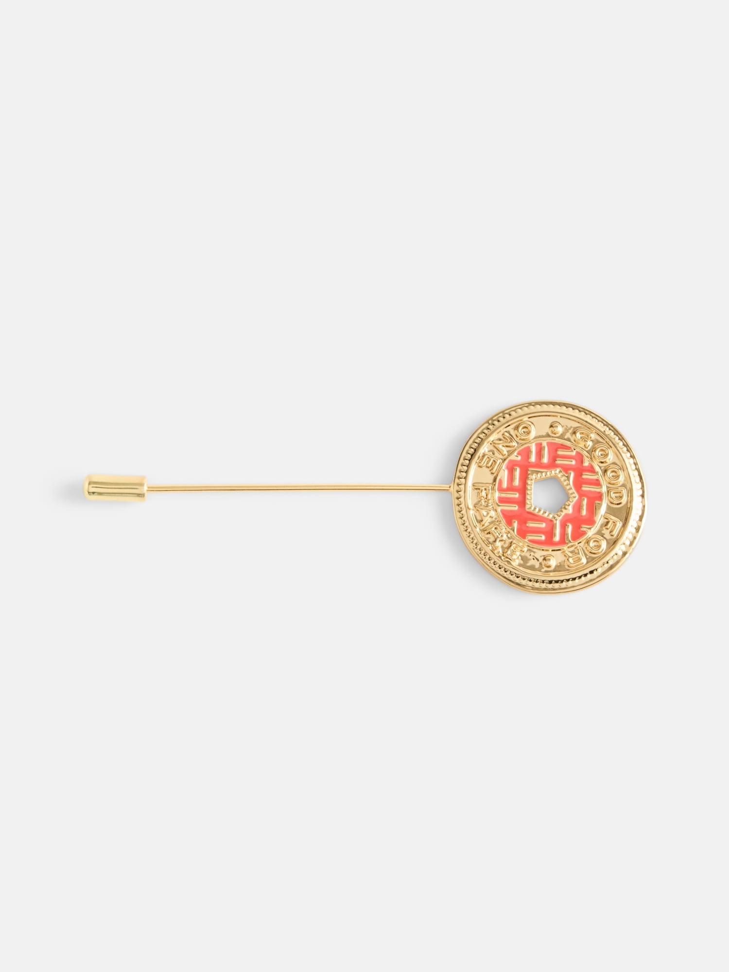 Free Assembly Women's NYC Subway Token Coin Brooch Pin, Goldtone