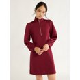 thumbnail image 1 of Free Assembly Women’s Half Zip Sweatshirt Mini Dress Sizes XS-XXL, 1 of 5