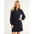 thumbnail image 1 of Free Assembly Women’s Half Zip Sweatshirt Mini Dress Sizes XS-XXL, 1 of 4