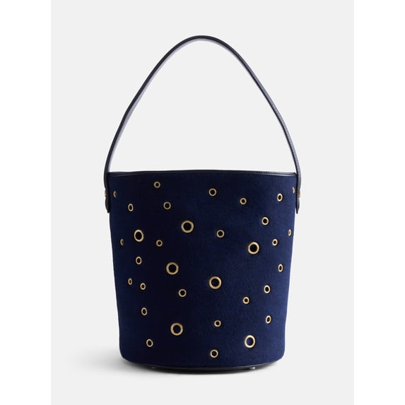 Free Assembly Women’s Grommet Bucket Bag, Navy