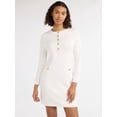 thumbnail image 1 of Free Assembly Women’s Henley Mini Sweater Dress, Sizes XS-3XL, 1 of 5