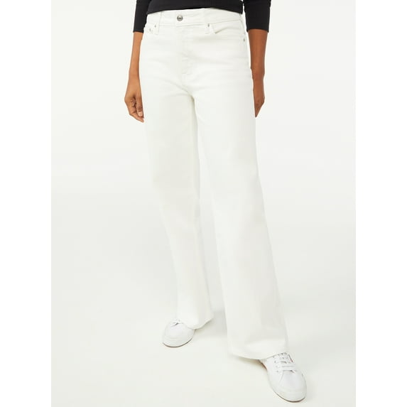 Free Assembly Women's High Rise 70’S Full Wide Leg Straight Jeans