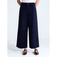 thumbnail image 1 of Free Assembly Women's High Rise Cropped Wide Leg Trousers with Patch Pockets, 24" Inseam, Sizes 0-16, 1 of 6