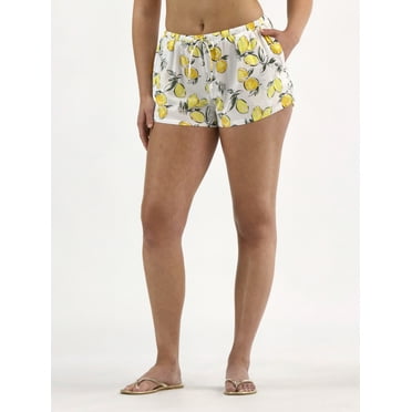 Free Assembly Women's Lemon Cotton Coverup Shorts, Sizes XXS-XXL