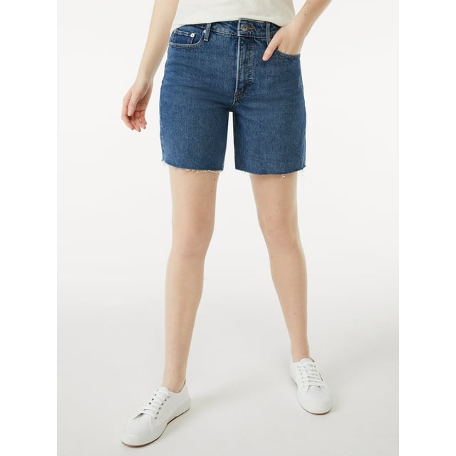 Free Assembly Women's Long Jean Shorts - Walmart.com